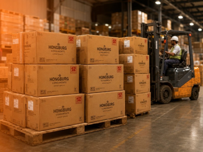 Wholesale distribution scenario with mixed categories and carton packing